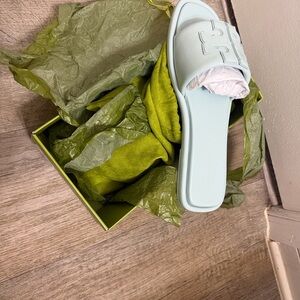 Tory Burch Light Blue Slide Sandals
